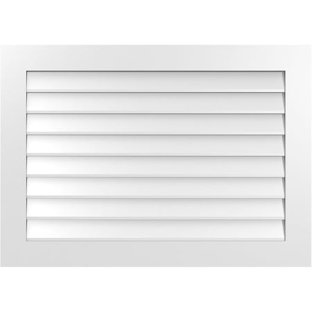 Ekena Millwork Vertical Surface Mount PVC Gable Vent: Non-Functional, w/3-1/2"W x 1"H, Standard Frame, 42"W x 30"H GVPVE42X3001SN